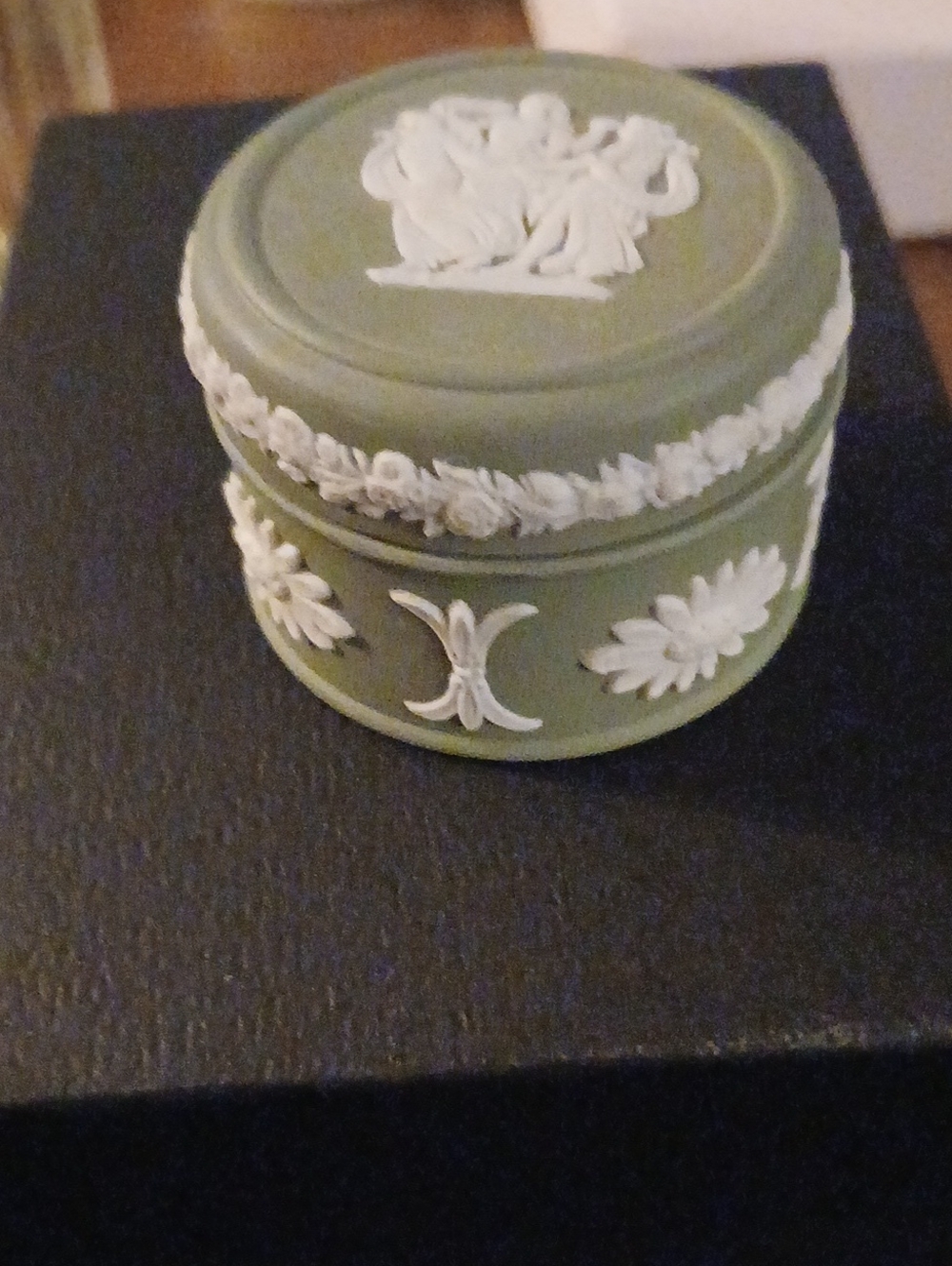 Green Jasperware-Style Decorative Trinket Box Wedgewood